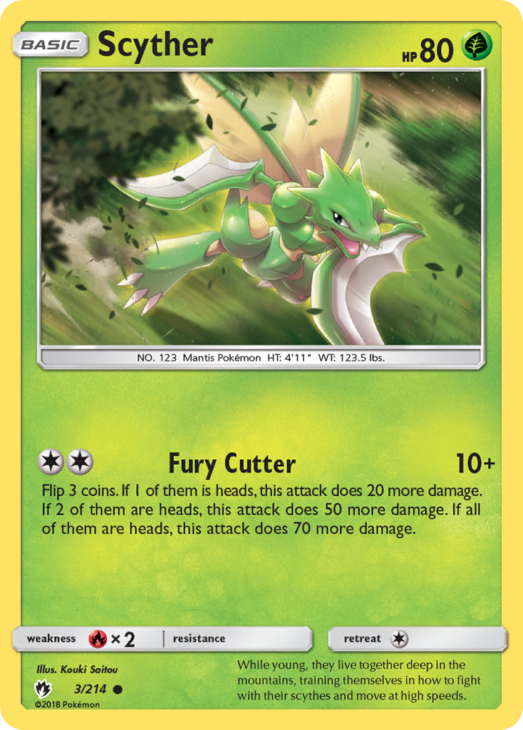 Scyther (3/214) [Sun & Moon: Lost Thunder] | Jomio and Rueliete's Cards and Comics