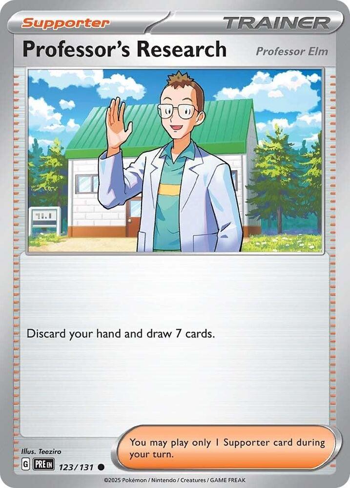 Professor's Research (123/131) [Professor Elm] [Scarlet & Violet: Prismatic Evolutions] | Jomio and Rueliete's Cards and Comics