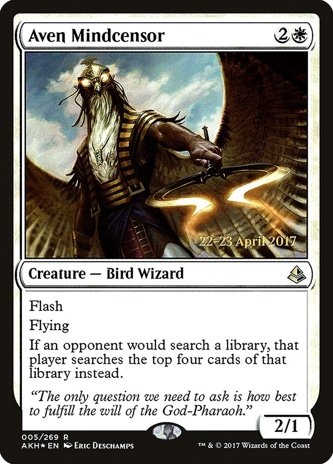 Aven Mindcensor [Amonkhet Prerelease Promos] | Jomio and Rueliete's Cards and Comics