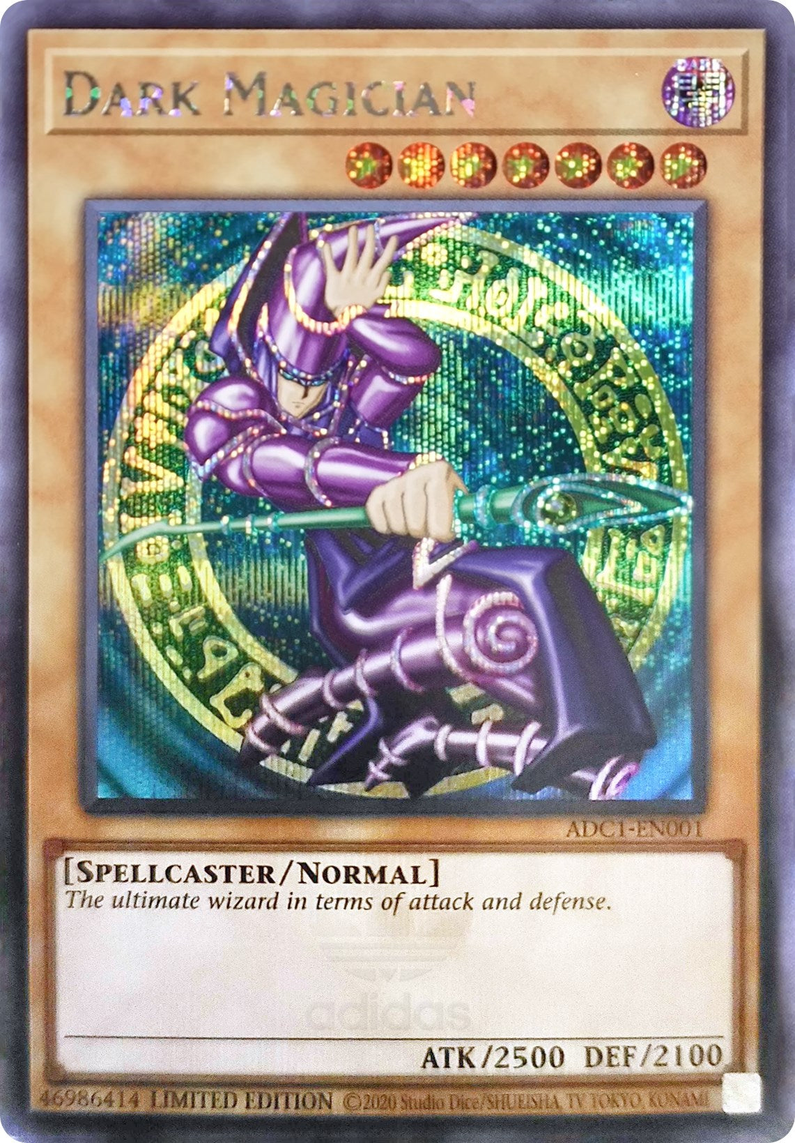 Dark Magician (Adidas Exclusive) [ADC1-EN001] Prismatic Secret Rare | Jomio and Rueliete's Cards and Comics