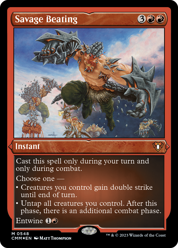 Savage Beating (Foil Etched) [Commander Masters] | Jomio and Rueliete's Cards and Comics