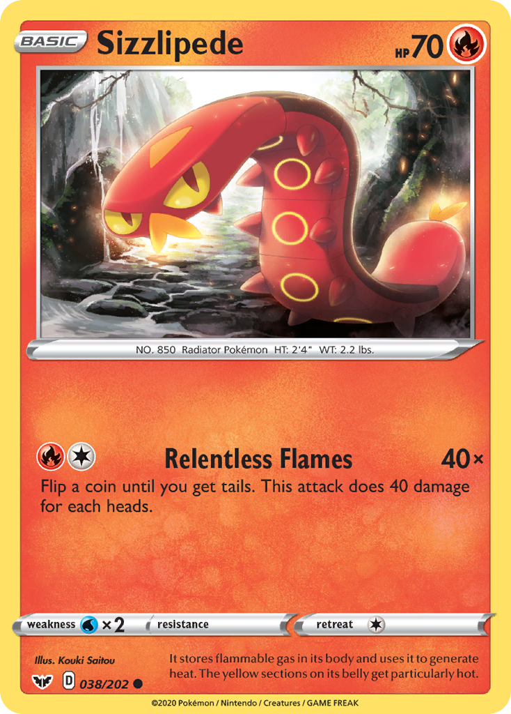 Sizzlipede (038/202) [Sword & Shield: Base Set] | Jomio and Rueliete's Cards and Comics