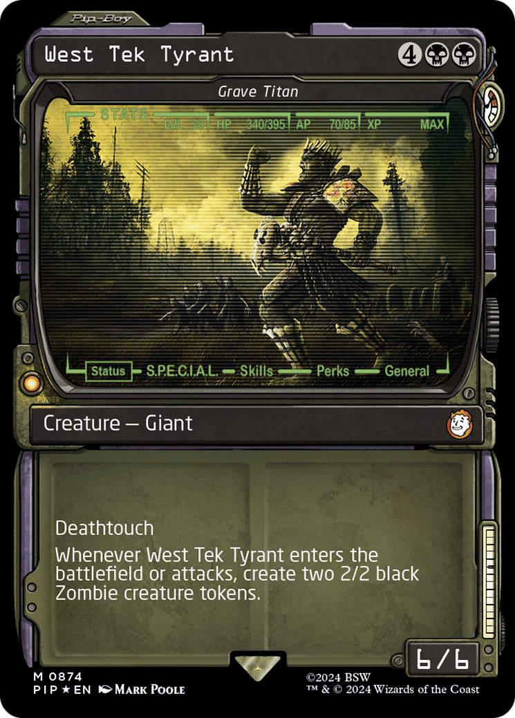 West Tek Tyrant - Grave Titan (Showcase) (Surge Foil) [Fallout] | Jomio and Rueliete's Cards and Comics