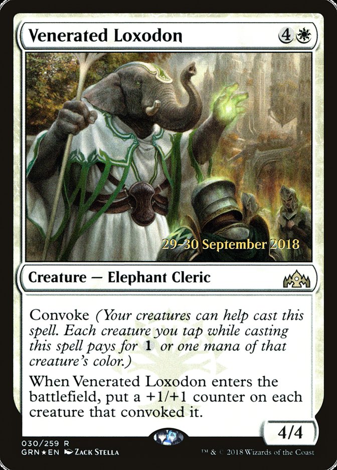 Venerated Loxodon [Guilds of Ravnica Prerelease Promos] | Jomio and Rueliete's Cards and Comics