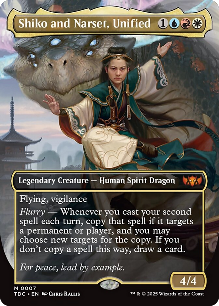 Shiko and Narset, Unified (Borderless) [Tarkir: Dragonstorm Commander] | Jomio and Rueliete's Cards and Comics