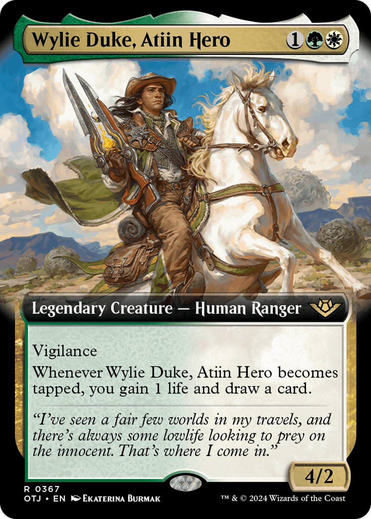 Wylie Duke, Atiin Hero (Extended Art) [Outlaws of Thunder Junction] | Jomio and Rueliete's Cards and Comics
