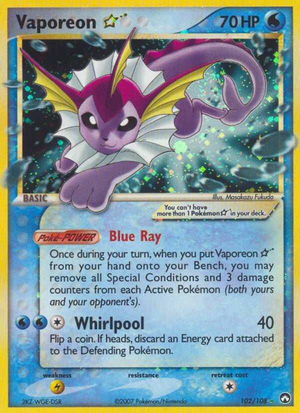 Vaporeon Star (102/108) [EX: Power Keepers] | Jomio and Rueliete's Cards and Comics