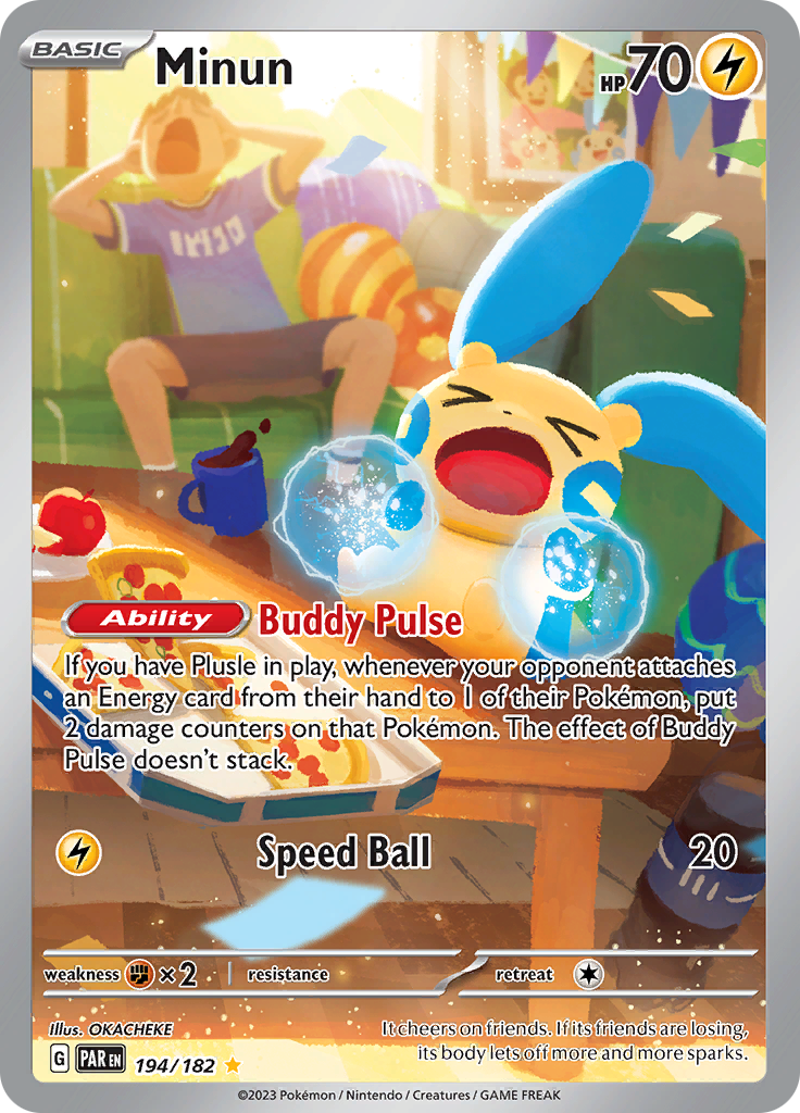 Minun (194/182) [Scarlet & Violet: Paradox Rift] | Jomio and Rueliete's Cards and Comics
