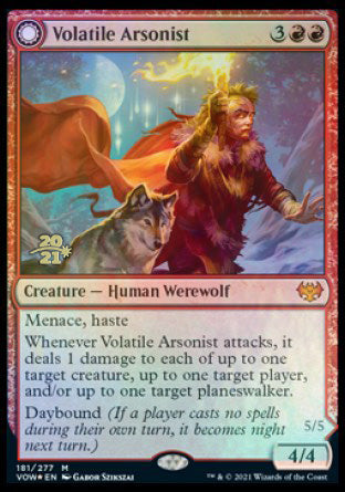 Volatile Arsonist // Dire-Strain Anarchist [Innistrad: Crimson Vow Prerelease Promos] | Jomio and Rueliete's Cards and Comics