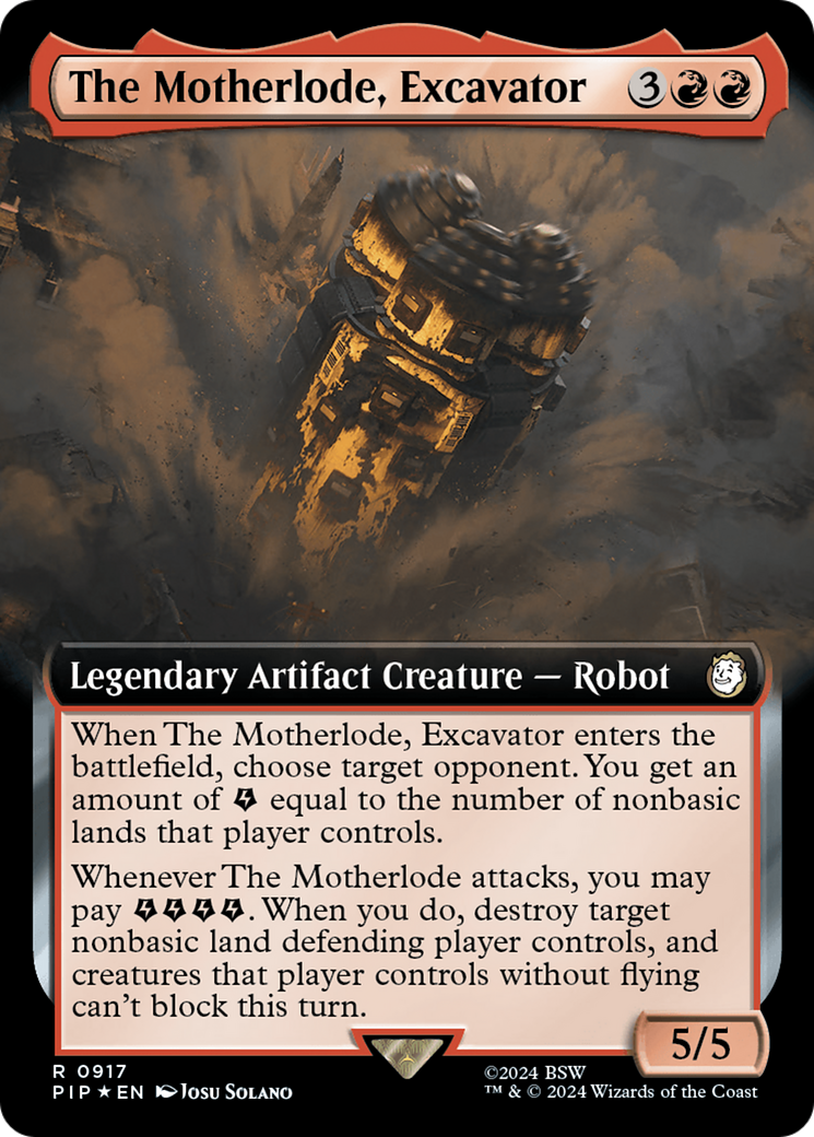 The Motherlode, Excavator (Extended Art) (Surge Foil) [Fallout] | Jomio and Rueliete's Cards and Comics