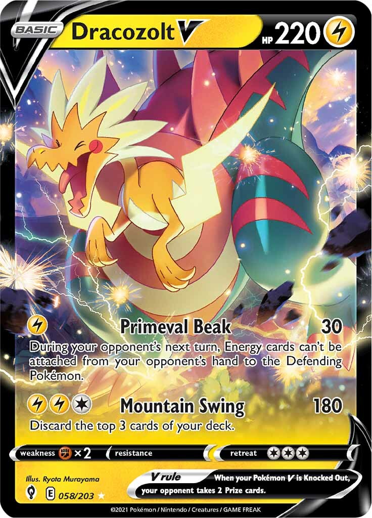 Dracozolt V (058/203) [Sword & Shield: Evolving Skies] | Jomio and Rueliete's Cards and Comics