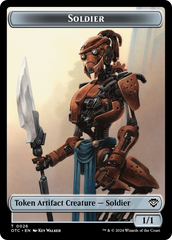 Elemental (0014) // Soldier (0026) Double-Sided Token [Outlaws of Thunder Junction Commander Tokens] | Jomio and Rueliete's Cards and Comics