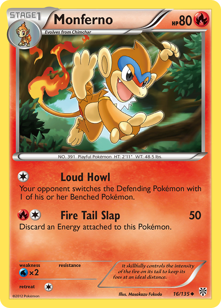 Monferno (16/135) [Black & White: Plasma Storm] | Jomio and Rueliete's Cards and Comics