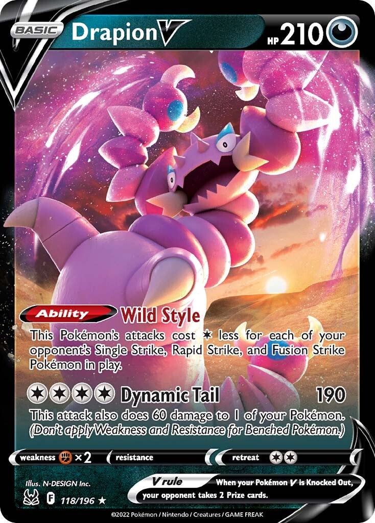 Drapion V (118/196) [Sword & Shield: Lost Origin] | Jomio and Rueliete's Cards and Comics