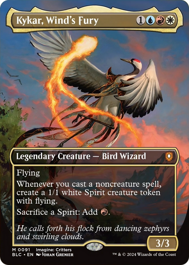 Kykar, Wind's Fury (Borderless) [Bloomburrow Commander] | Jomio and Rueliete's Cards and Comics