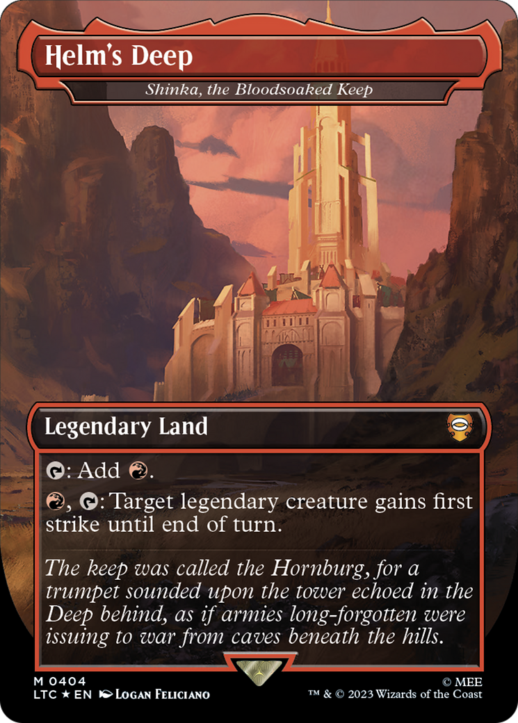Helm's Deep - Shinka, the Bloodsoaked Keep (Surge Foil Realms and Relics) [The Lord of the Rings: Tales of Middle-Earth Commander] | Jomio and Rueliete's Cards and Comics