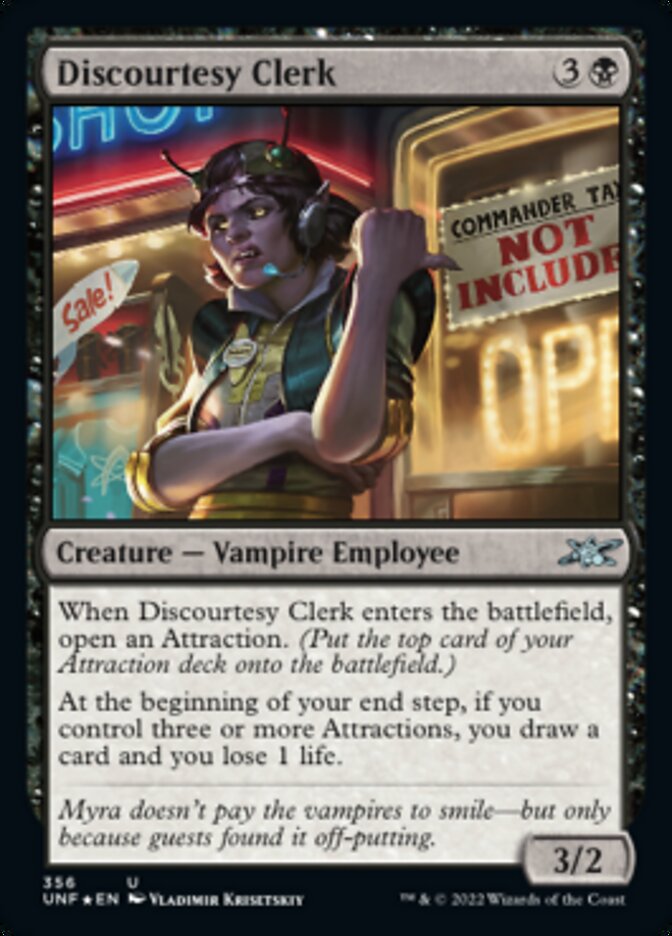 Discourtesy Clerk (Galaxy Foil) [Unfinity] | Jomio and Rueliete's Cards and Comics