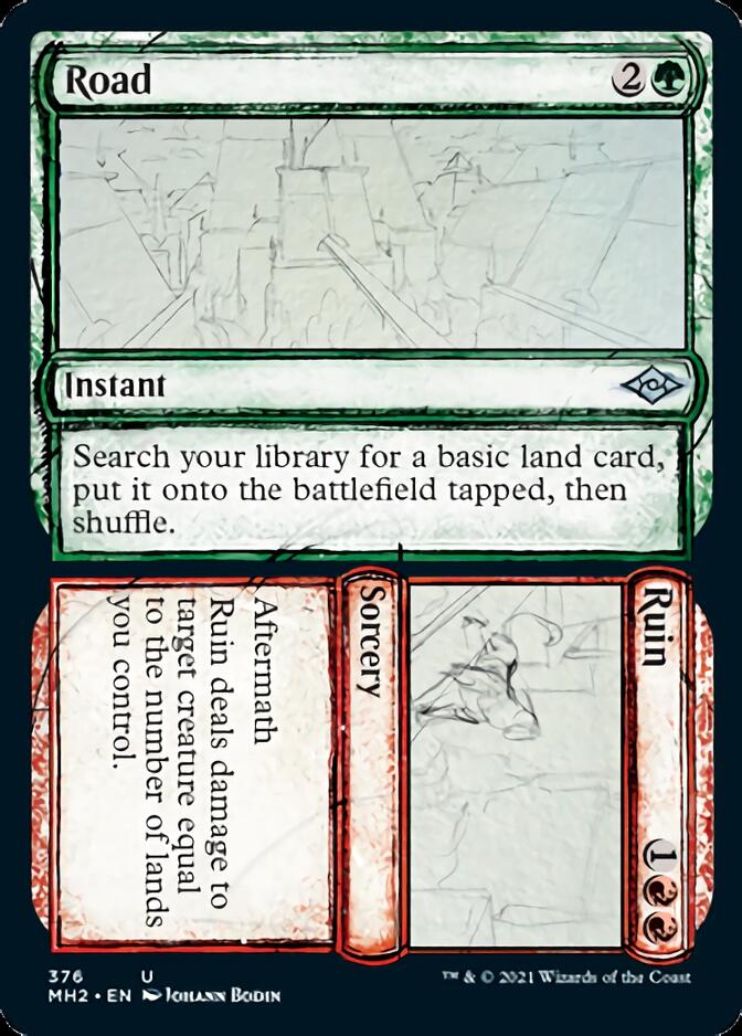 Road // Ruin (Sketch) [Modern Horizons 2] | Jomio and Rueliete's Cards and Comics