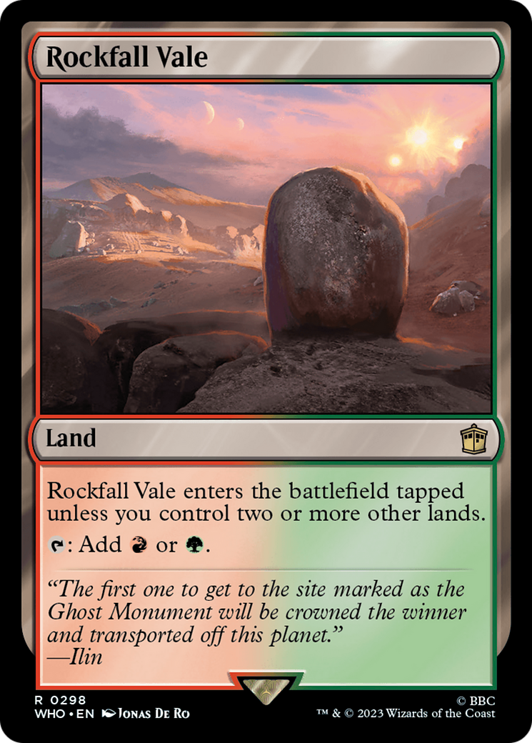Rockfall Vale [Doctor Who] | Jomio and Rueliete's Cards and Comics