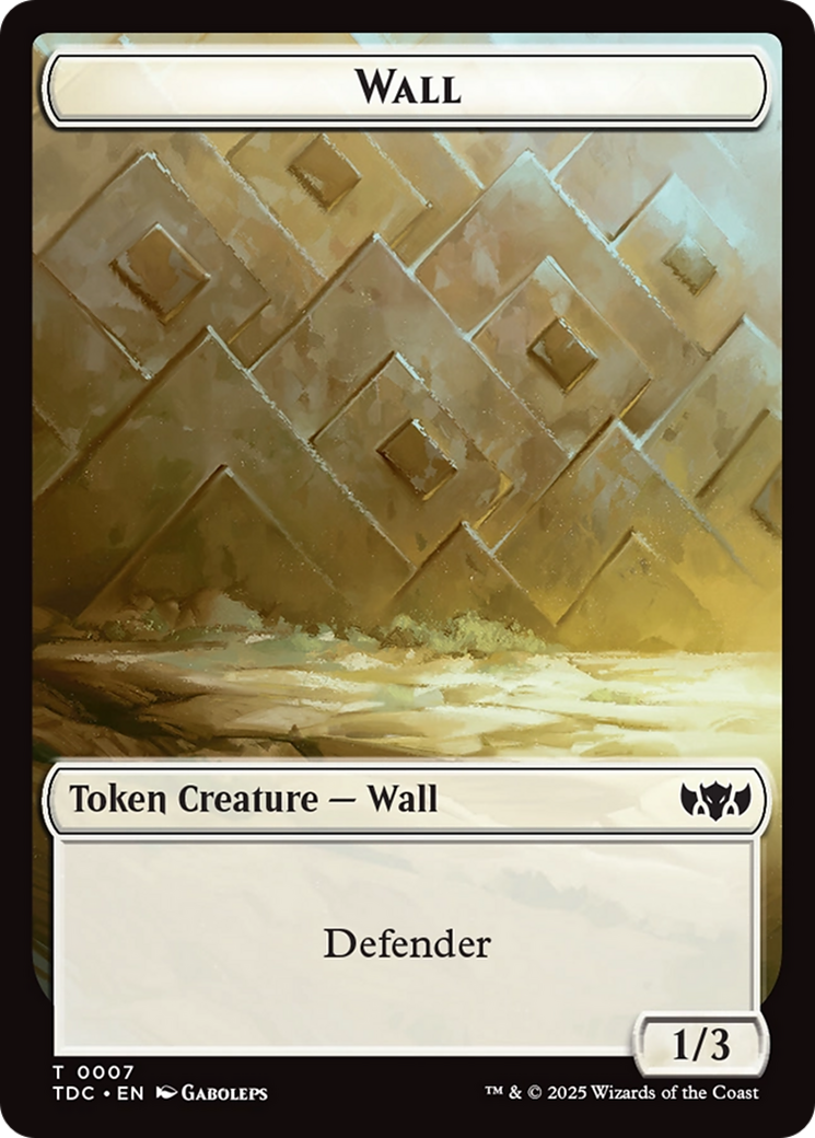 Wall // Spider Double-Sided Token [Tarkir: Dragonstorm Commander Tokens] | Jomio and Rueliete's Cards and Comics