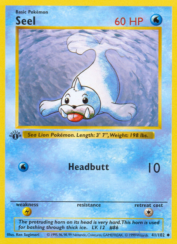 Seel (41/102) (Shadowless) [Base Set 1st Edition] | Jomio and Rueliete's Cards and Comics