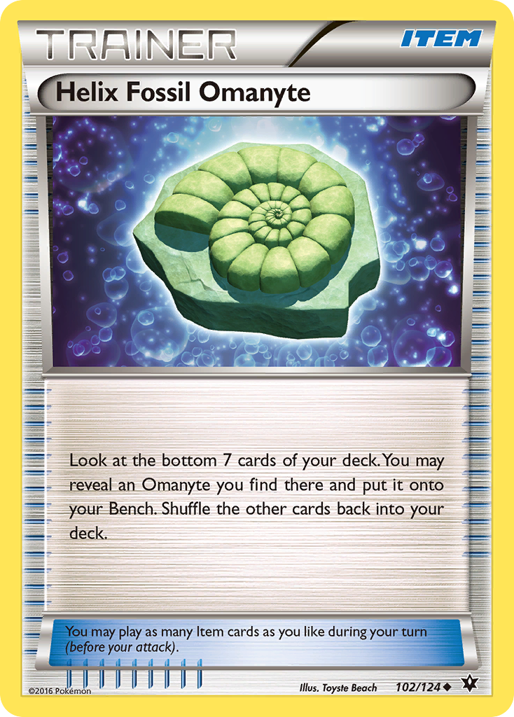 Helix Fossil Omanyte (102/124) [XY: Fates Collide] | Jomio and Rueliete's Cards and Comics