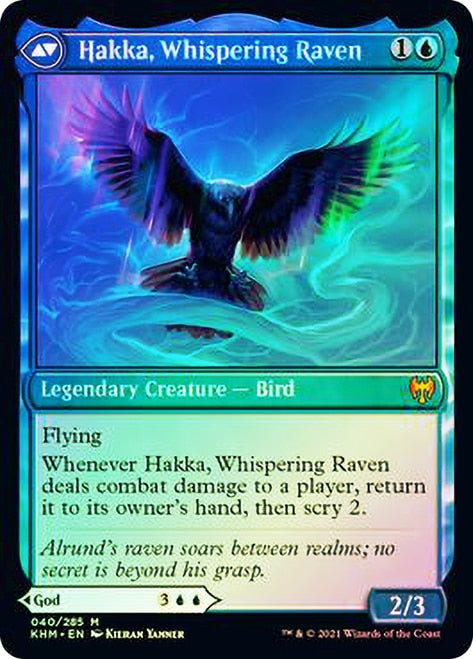 Alrund, God of the Cosmos // Hakka, Whispering Raven [Kaldheim Prerelease Promos] | Jomio and Rueliete's Cards and Comics
