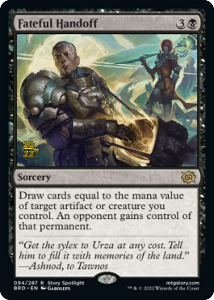 Fateful Handoff [The Brothers' War Prerelease Promos] | Jomio and Rueliete's Cards and Comics