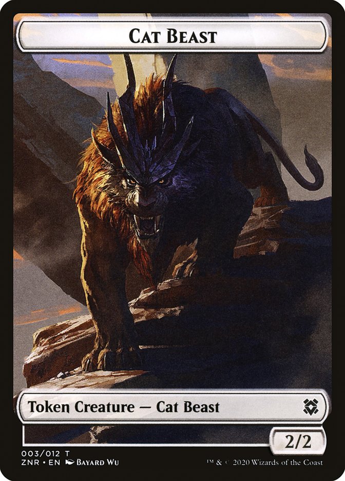 Cat Beast Token [Zendikar Rising Tokens] | Jomio and Rueliete's Cards and Comics