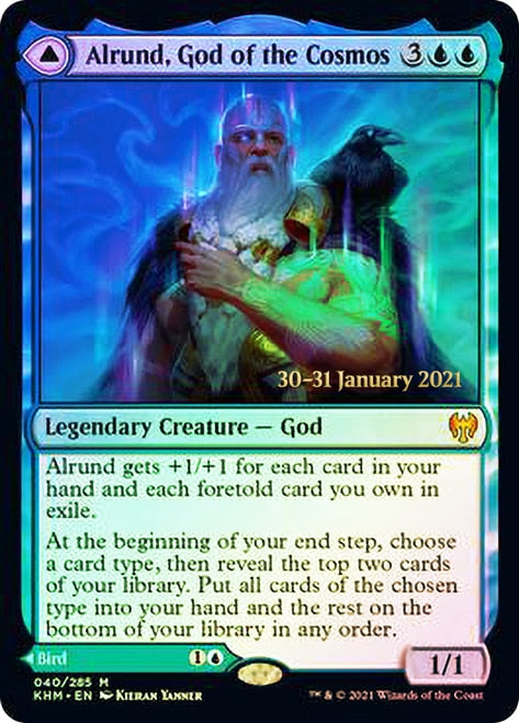 Alrund, God of the Cosmos // Hakka, Whispering Raven [Kaldheim Prerelease Promos] | Jomio and Rueliete's Cards and Comics