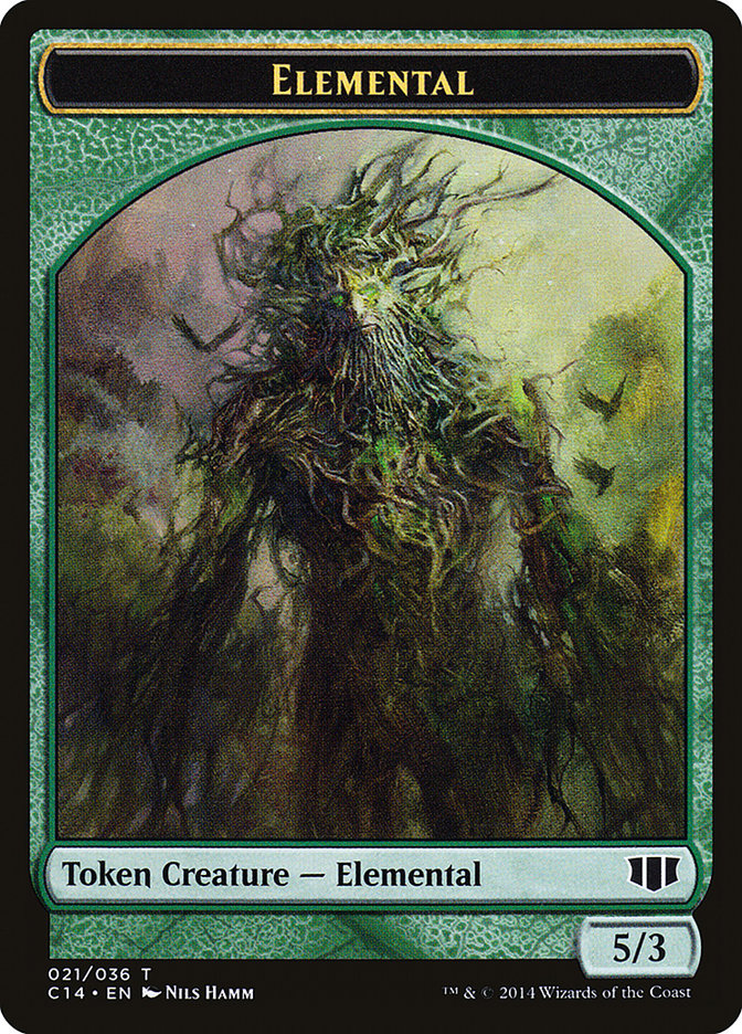 Elemental // Beast (019/036) Double-Sided Token [Commander 2014 Tokens] | Jomio and Rueliete's Cards and Comics