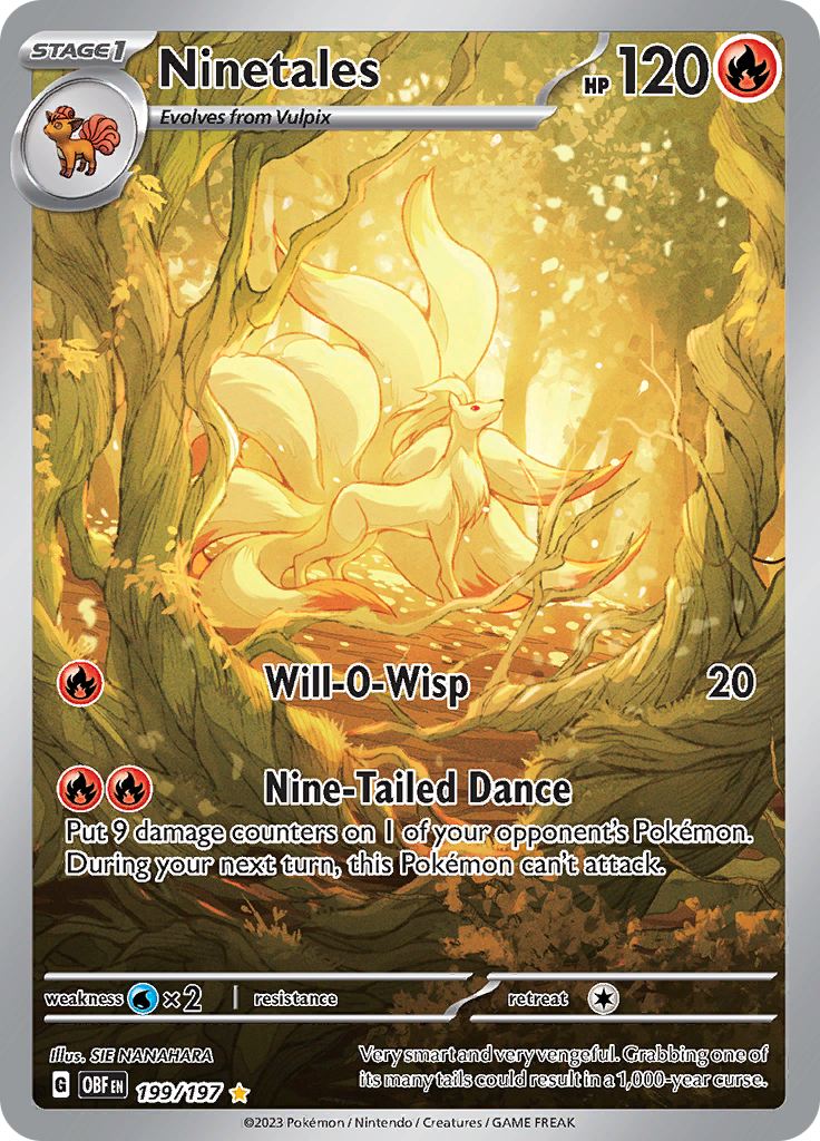 Ninetales (199/197) [Scarlet & Violet: Obsidian Flames] | Jomio and Rueliete's Cards and Comics