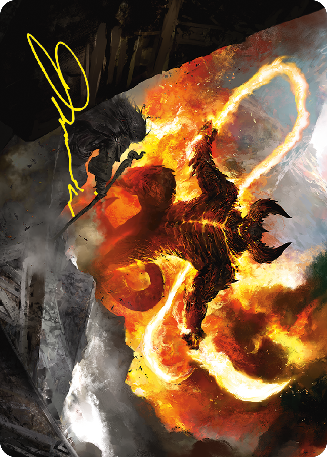 The Balrog, Durin's Bane Art Card (Gold-Stamped Signature) [The Lord of the Rings: Tales of Middle-earth Art Series] | Jomio and Rueliete's Cards and Comics