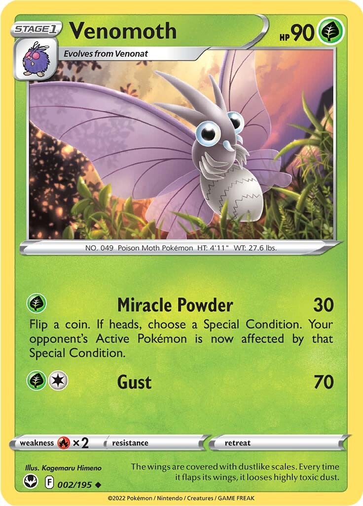 Venomoth (002/195) [Sword & Shield: Silver Tempest] | Jomio and Rueliete's Cards and Comics