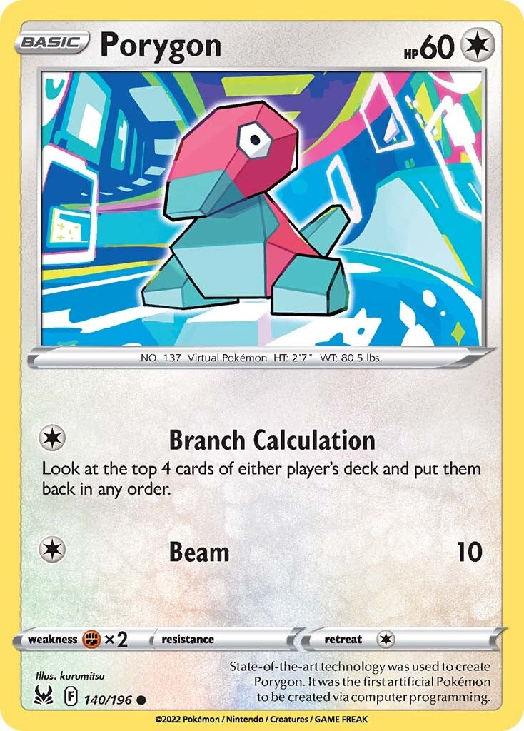 Porygon (140/196) [Sword & Shield: Lost Origin] | Jomio and Rueliete's Cards and Comics