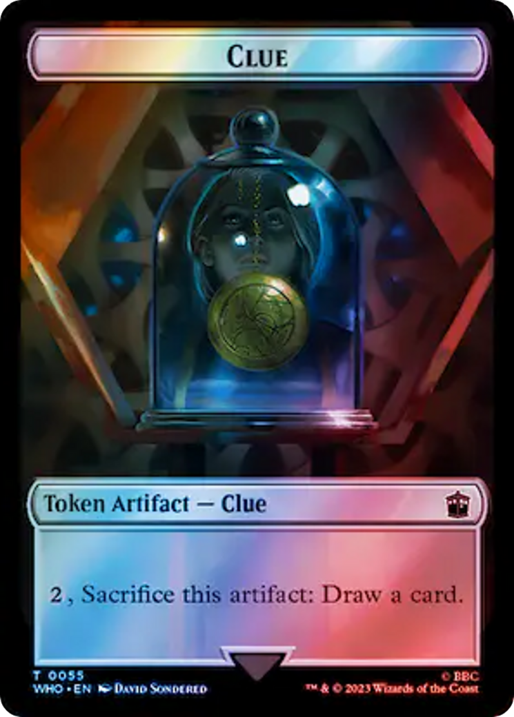 Alien Rhino // Clue (0055) Double-Sided Token (Surge Foil) [Doctor Who Tokens] | Jomio and Rueliete's Cards and Comics