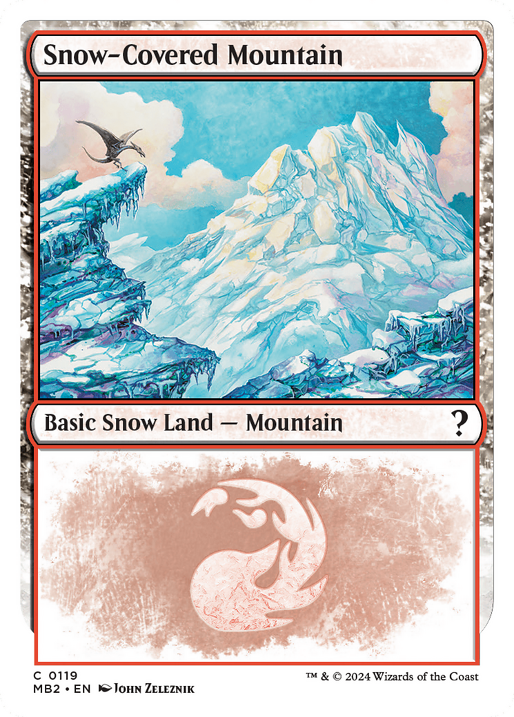 Snow-Covered Mountain (White Border) [Mystery Booster 2] | Jomio and Rueliete's Cards and Comics