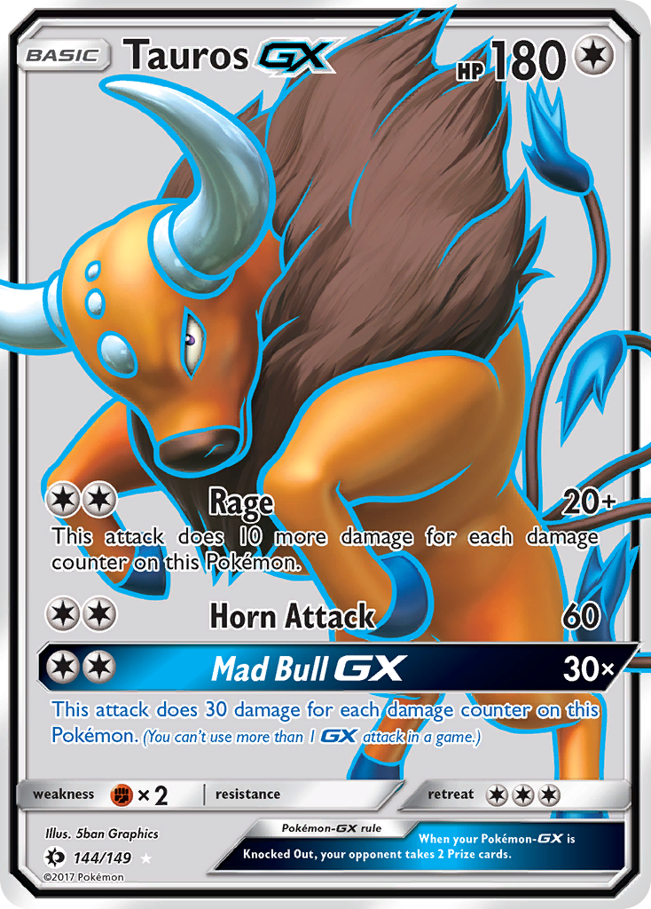 Tauros GX (144/149) [Sun & Moon: Base Set] | Jomio and Rueliete's Cards and Comics