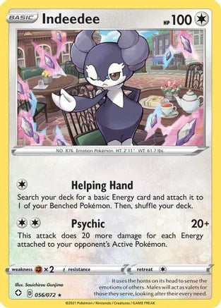 Indeedee (056/072) (Theme Deck Exclusive) [Sword & Shield: Black Star Promos] | Jomio and Rueliete's Cards and Comics