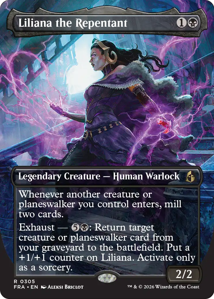 Liliana the Repentant (Borderless) [Reality Fracture] | Jomio and Rueliete's Cards and Comics