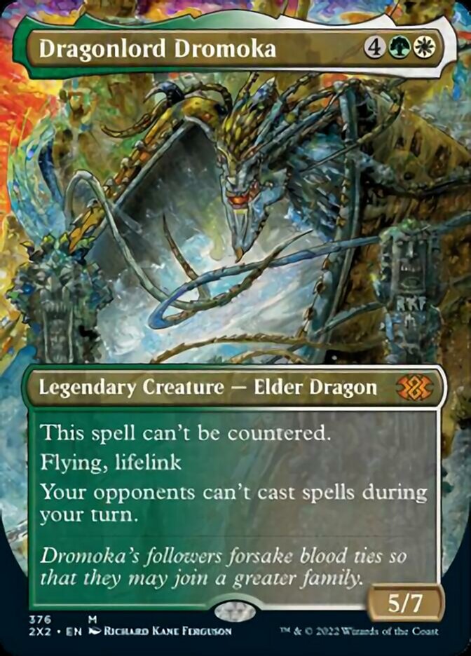 Dragonlord Dromoka (Borderless Alternate Art) [Double Masters 2022] | Jomio and Rueliete's Cards and Comics