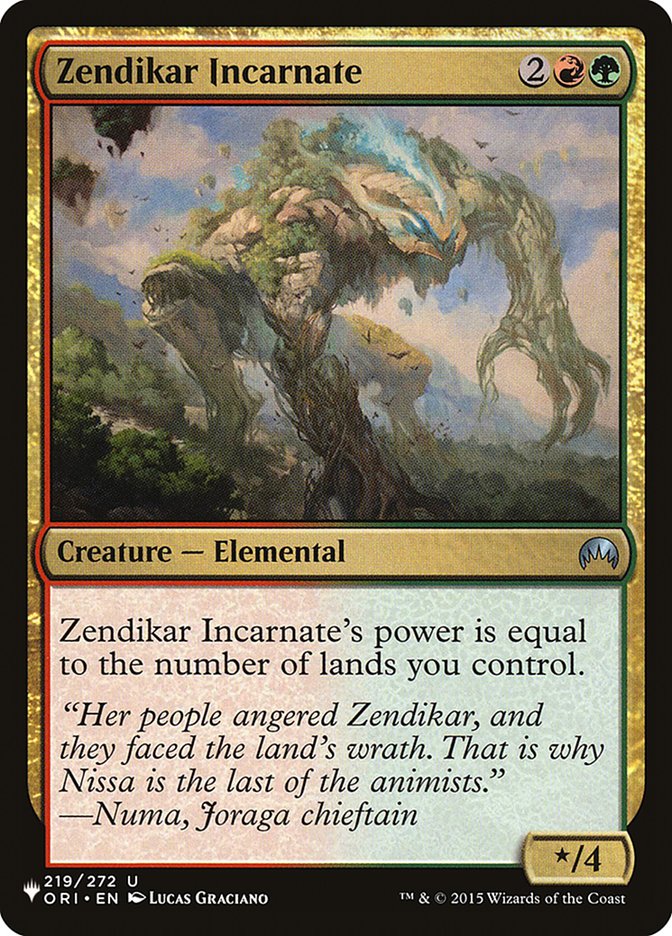 Zendikar Incarnate [The List] | Jomio and Rueliete's Cards and Comics