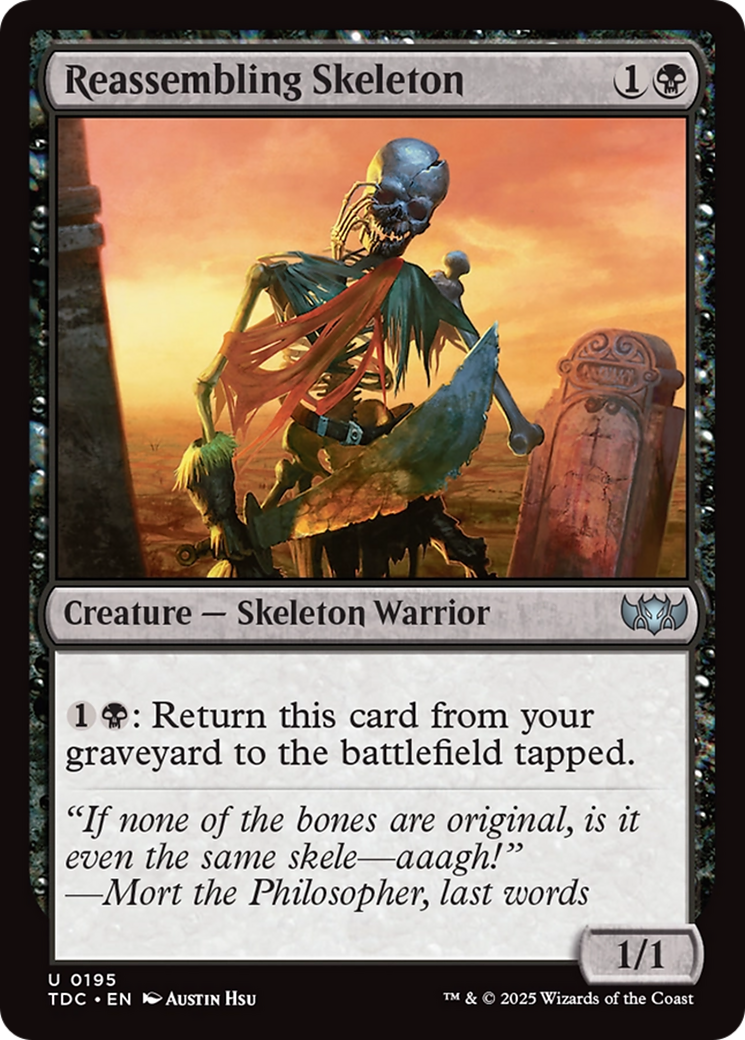 Reassembling Skeleton [Tarkir: Dragonstorm Commander] | Jomio and Rueliete's Cards and Comics