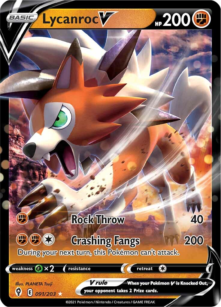 Lycanroc V (091/203) [Sword & Shield: Evolving Skies] | Jomio and Rueliete's Cards and Comics