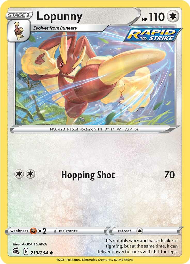 Lopunny (213/264) [Sword & Shield: Fusion Strike] | Jomio and Rueliete's Cards and Comics