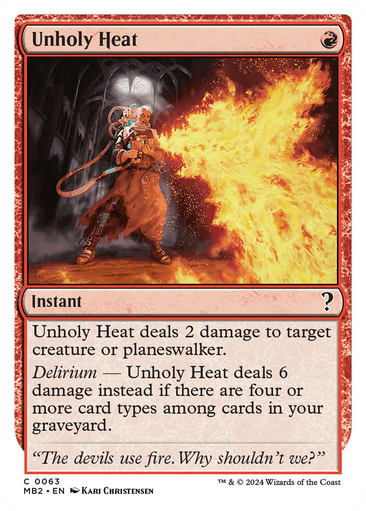 Unholy Heat (White Border) [Mystery Booster 2] | Jomio and Rueliete's Cards and Comics