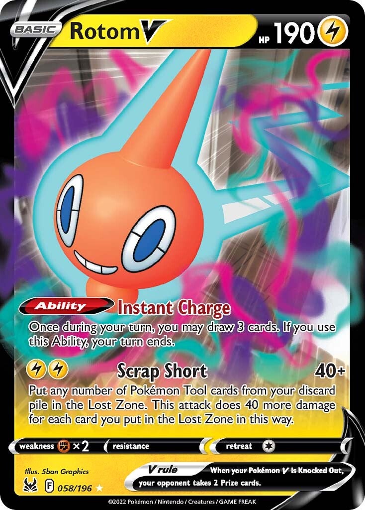Rotom V (058/196) [Sword & Shield: Lost Origin] | Jomio and Rueliete's Cards and Comics
