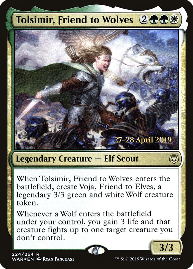 Tolsimir, Friend to Wolves [War of the Spark Prerelease Promos] | Jomio and Rueliete's Cards and Comics
