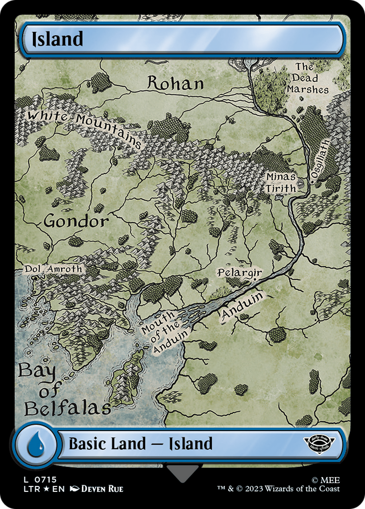 Island (0715) (Surge Foil) [The Lord of the Rings: Tales of Middle-Earth] | Jomio and Rueliete's Cards and Comics