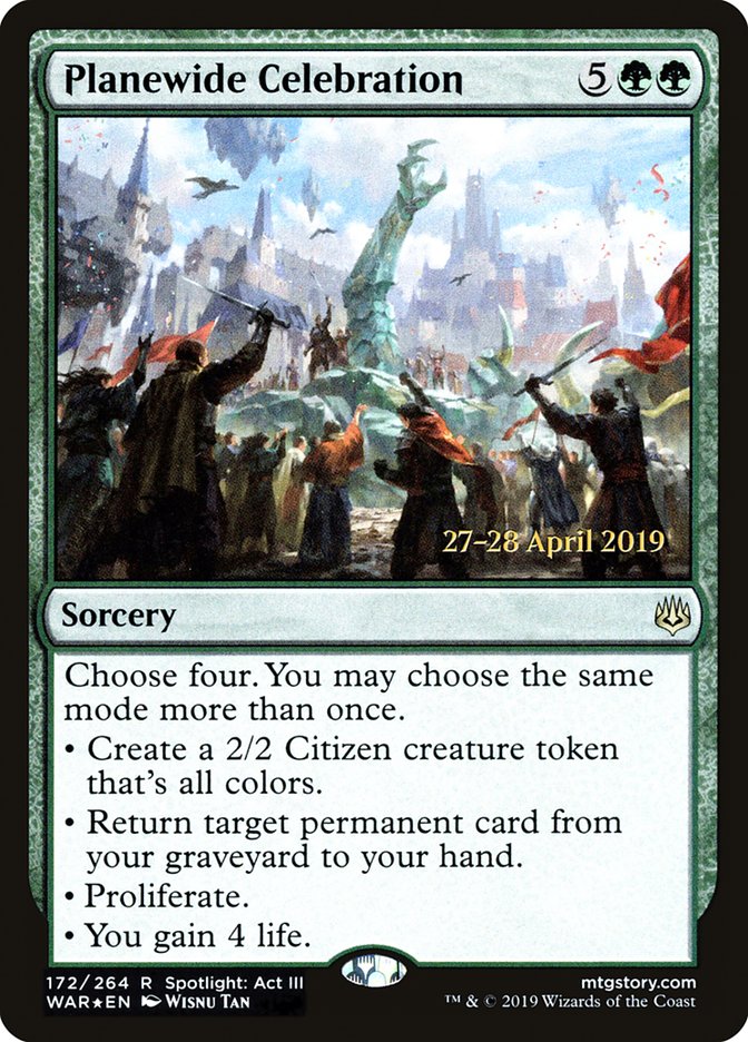 Planewide Celebration [War of the Spark Prerelease Promos] | Jomio and Rueliete's Cards and Comics